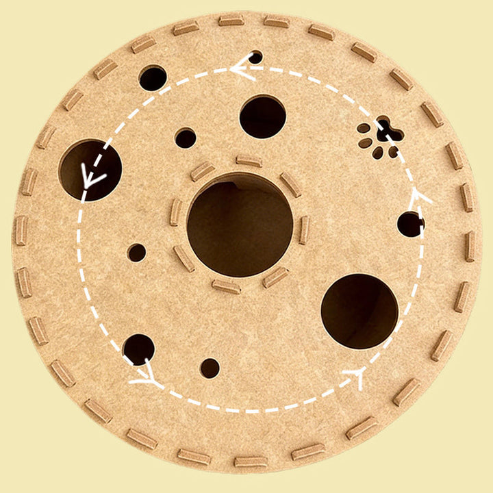 Contemporary Creative Felt Round Cat Bed With Tunnel Design For Living Room &amp; Bedroom