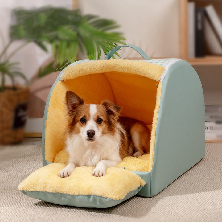 Modern Minimalist Crystal Velvet Sponge Rectangular Arch Cat Bed For Living Room &amp; Bedroom
