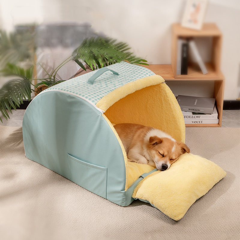 Modern Minimalist Crystal Velvet Sponge Rectangular Arch Cat Bed For Living Room &amp; Bedroom