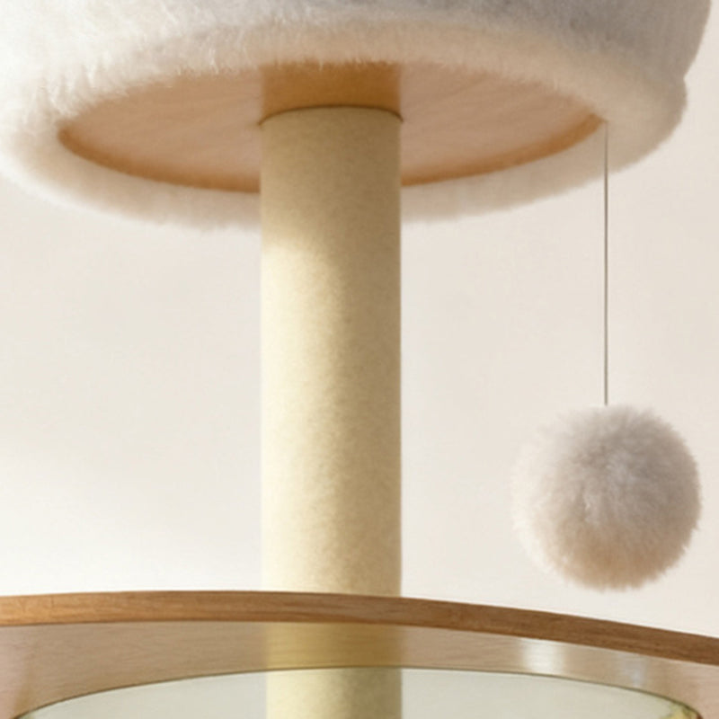 Modern Minimalist MDF Oxford Fabric Polyester Velvet PET Rectangular Cat Tree &amp; Condos 5-Condo 3-Perch 1-Ladder 3-Scratching Post For Living Room