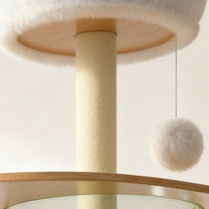 Modern Minimalist MDF Oxford Fabric Polyester Velvet PET Rectangular Cat Tree &amp; Condos 5-Condo 3-Perch 1-Ladder 3-Scratching Post For Living Room