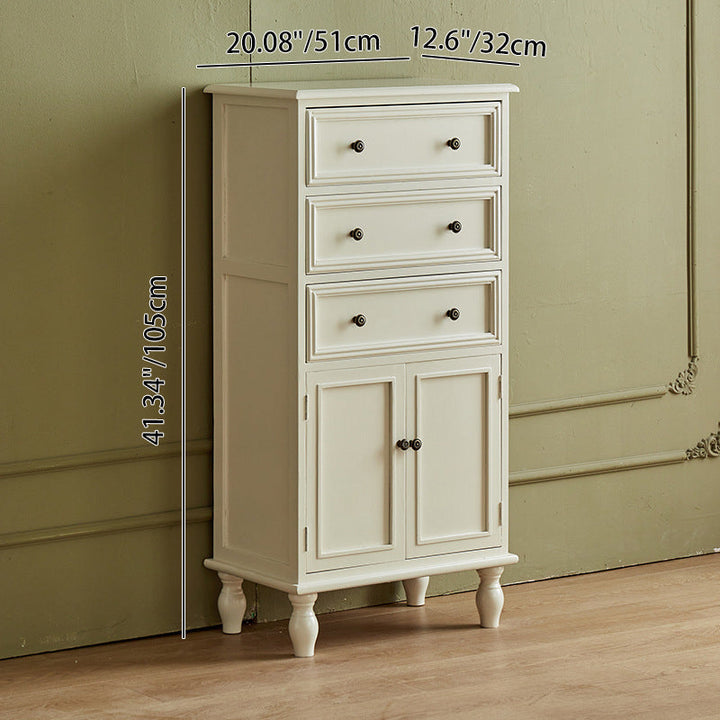 Modern Minimalist Solid Wood Rectangular Storage Cabinet 3/4-Drawer For Living Room