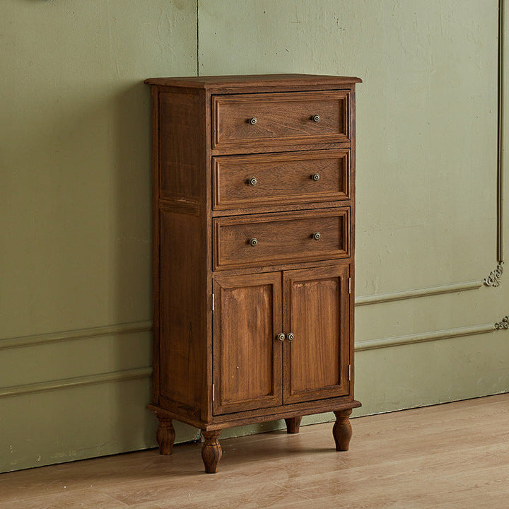 Modern Minimalist Solid Wood Rectangular Storage Cabinet 3/4-Drawer For Living Room