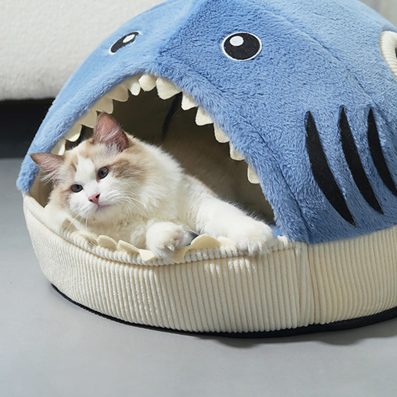 Contemporary Creative Little Shark Rabbit Fur PP Cotton Cat Bed Dog Bed For Bedroom