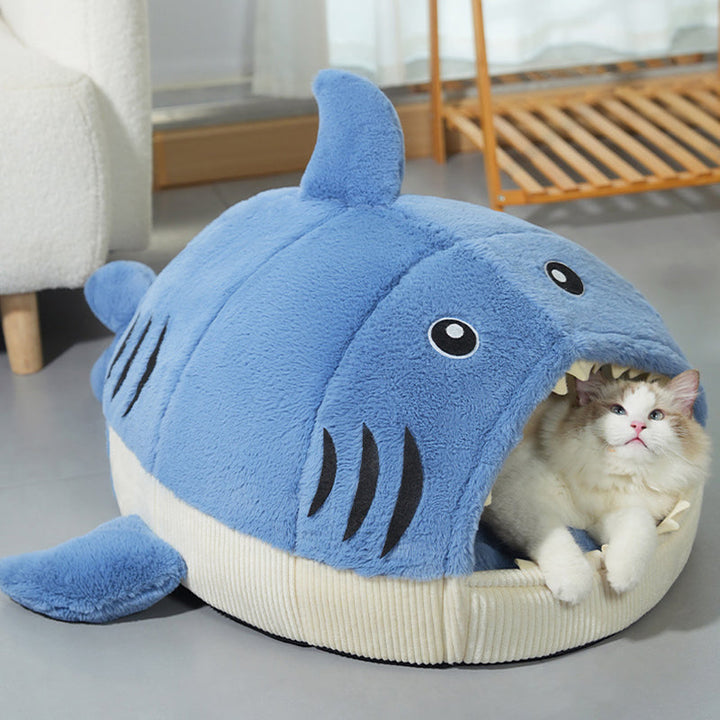 Contemporary Creative Little Shark Rabbit Fur PP Cotton Cat Bed Dog Bed For Bedroom