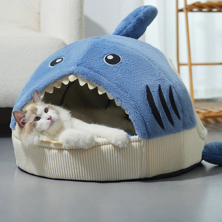 Contemporary Creative Little Shark Rabbit Fur PP Cotton Cat Bed Dog Bed For Bedroom