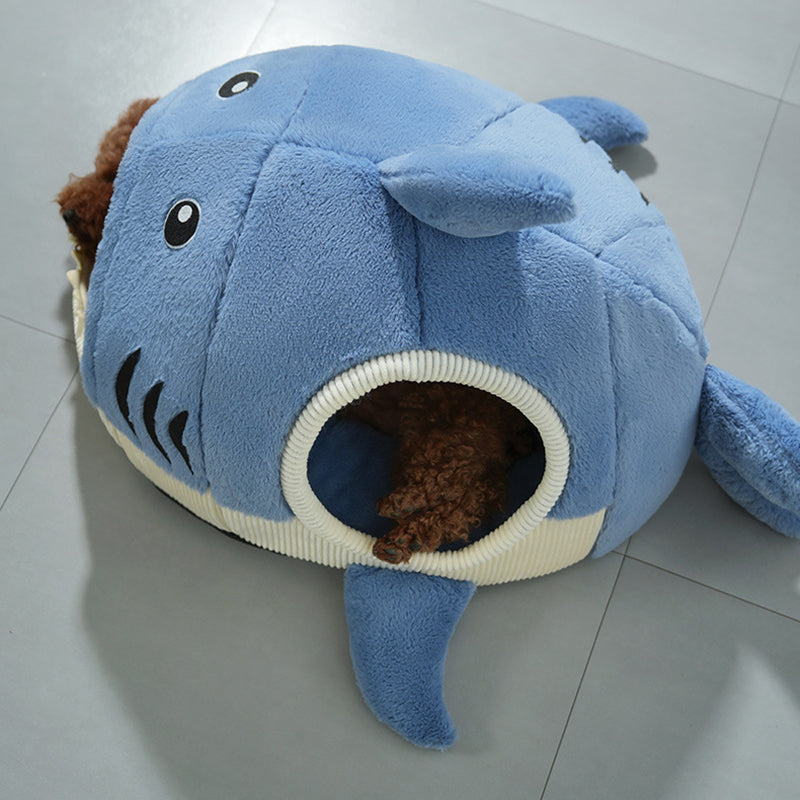 Contemporary Creative Little Shark Rabbit Fur PP Cotton Cat Bed Dog Bed For Bedroom