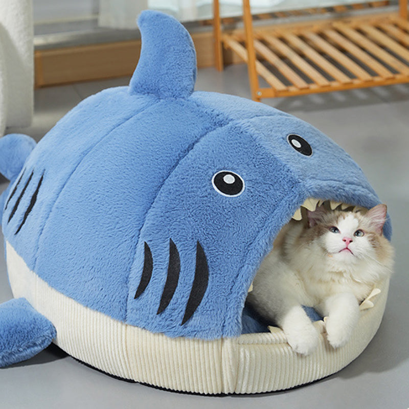 Contemporary Creative Little Shark Rabbit Fur PP Cotton Cat Bed Dog Bed For Bedroom