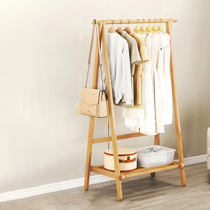 Contemporary Scandinavian Rectangular Triangle Nan Bamboo Hall Tree 1/2 Tier For Bedroom &amp; Entryways
