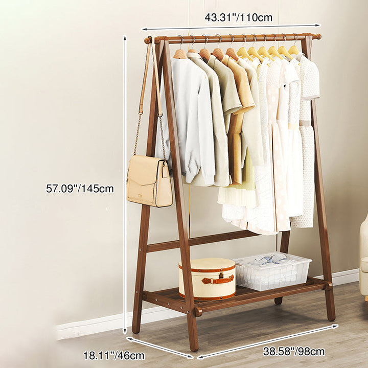 Contemporary Scandinavian Rectangular Triangle Nan Bamboo Hall Tree 1/2 Tier For Bedroom &amp; Entryways