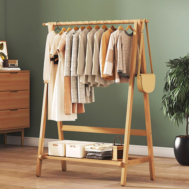 Contemporary Scandinavian Rectangular Triangle Nan Bamboo Hall Tree 1/2 Tier For Bedroom &amp; Entryways