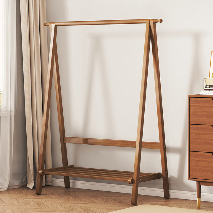 Contemporary Scandinavian Rectangular Triangle Nan Bamboo Hall Tree 1/2 Tier For Bedroom &amp; Entryways