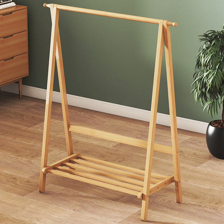 Contemporary Scandinavian Rectangular Triangle Nan Bamboo Hall Tree 1/2 Tier For Bedroom &amp; Entryways