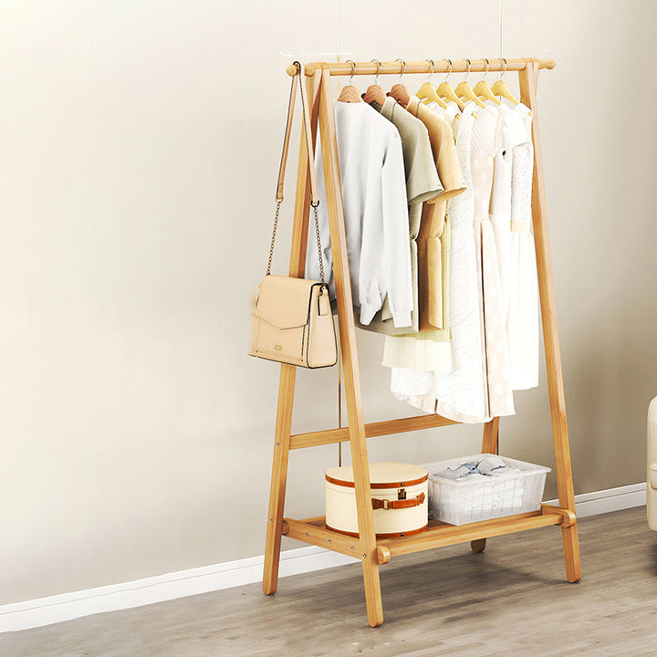 Contemporary Scandinavian Rectangular Triangle Nan Bamboo Hall Tree 1/2 Tier For Bedroom &amp; Entryways