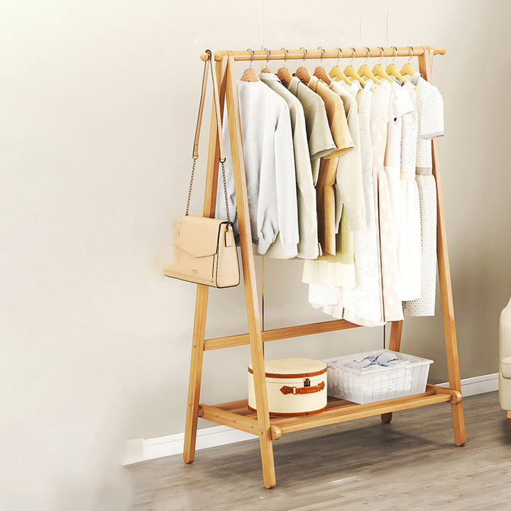 Contemporary Scandinavian Rectangular Triangle Nan Bamboo Hall Tree 1/2 Tier For Bedroom &amp; Entryways