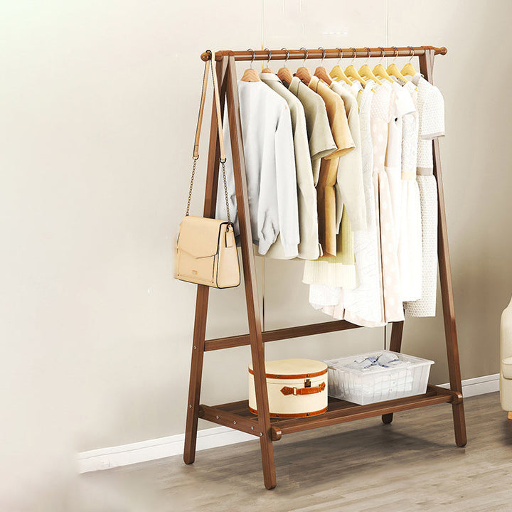 Contemporary Scandinavian Rectangular Triangle Nan Bamboo Hall Tree 1/2 Tier For Bedroom &amp; Entryways