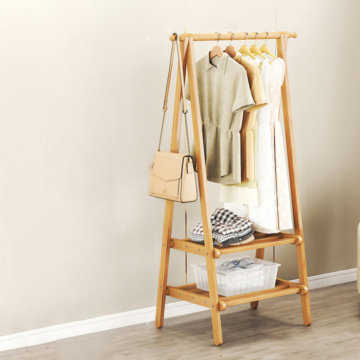 Contemporary Scandinavian Rectangular Triangle Nan Bamboo Hall Tree 1/2 Tier For Bedroom &amp; Entryways
