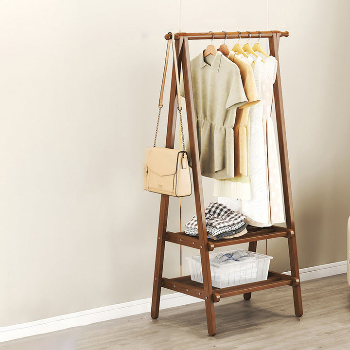 Contemporary Scandinavian Rectangular Triangle Nan Bamboo Hall Tree 1/2 Tier For Bedroom &amp; Entryways