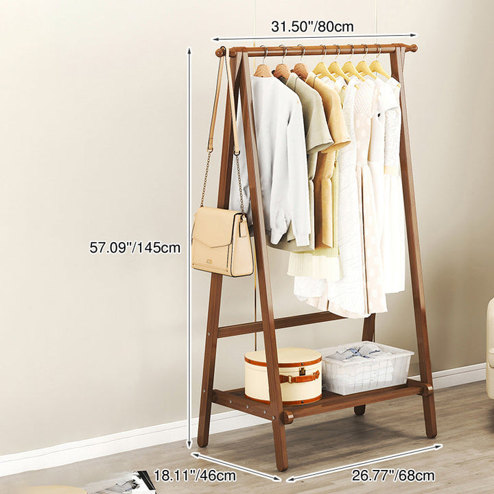Contemporary Scandinavian Rectangular Triangle Nan Bamboo Hall Tree 1/2 Tier For Bedroom &amp; Entryways