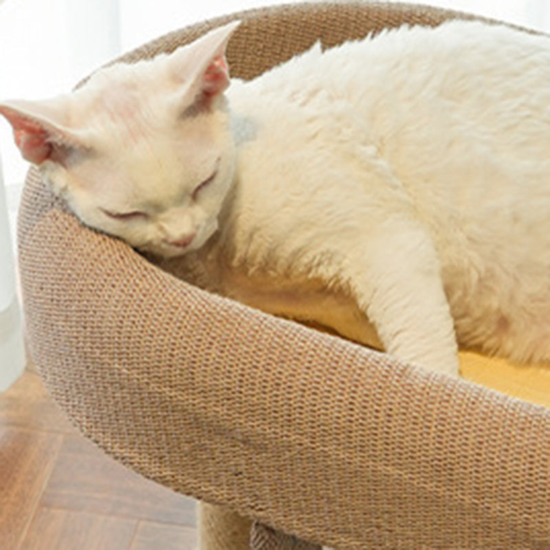 Contemporary Creative Rectangular Ladder Spherical Cylindrical Medium Density Fiberboard Hemp Rope Hemp Fabric Cooling Mat Cat Tree For Bedroom