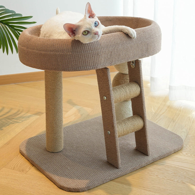 Contemporary Creative Rectangular Ladder Spherical Cylindrical Medium Density Fiberboard Hemp Rope Hemp Fabric Cooling Mat Cat Tree For Bedroom