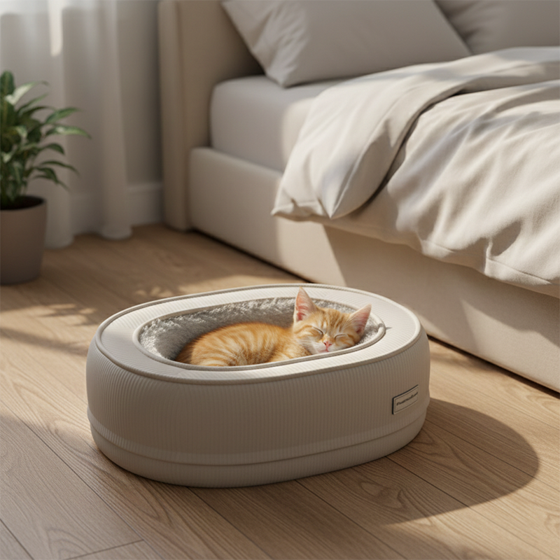 Modern Minimalist Oval Corduroy PP Cotton Thickened Dog Bed &amp; Cat Bed For Bedroom