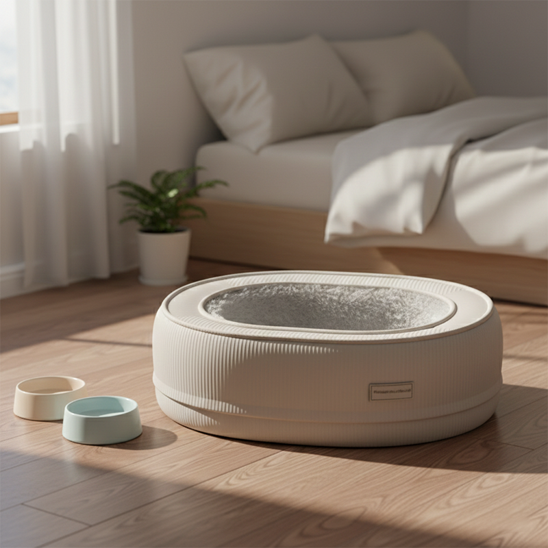 Modern Minimalist Oval Corduroy PP Cotton Thickened Dog Bed &amp; Cat Bed For Bedroom