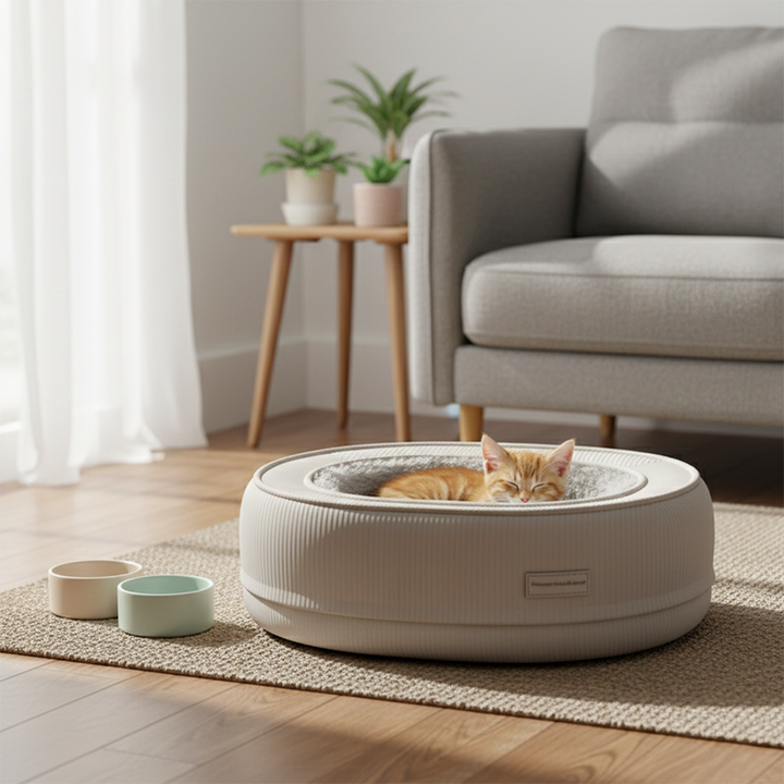Modern Minimalist Oval Corduroy PP Cotton Thickened Dog Bed &amp; Cat Bed For Bedroom