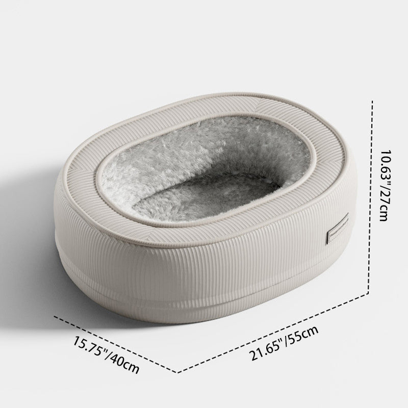 Modern Minimalist Oval Corduroy PP Cotton Thickened Dog Bed &amp; Cat Bed For Bedroom