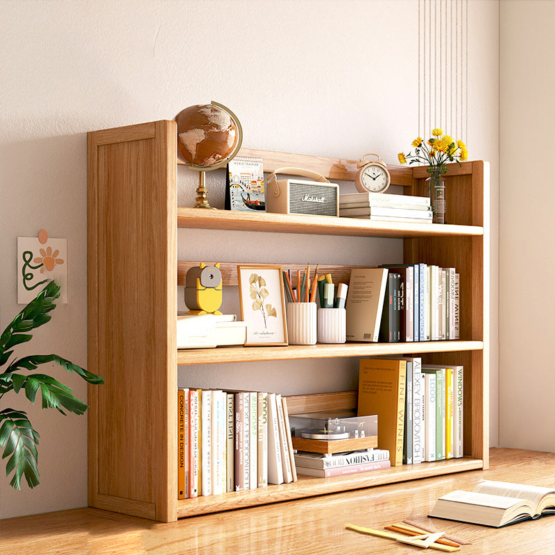 Contemporary Scandinavian Rectangular Nan Bamboo Medium-Density Fiberboard Storage Bookshelf 2/3-Tier 1-Drawer For Bedroom &amp; Study