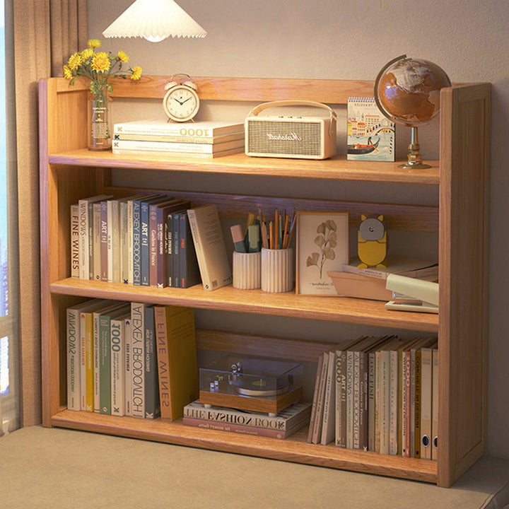 Contemporary Scandinavian Rectangular Nan Bamboo Medium-Density Fiberboard Storage Bookshelf 2/3-Tier 1-Drawer For Bedroom &amp; Study