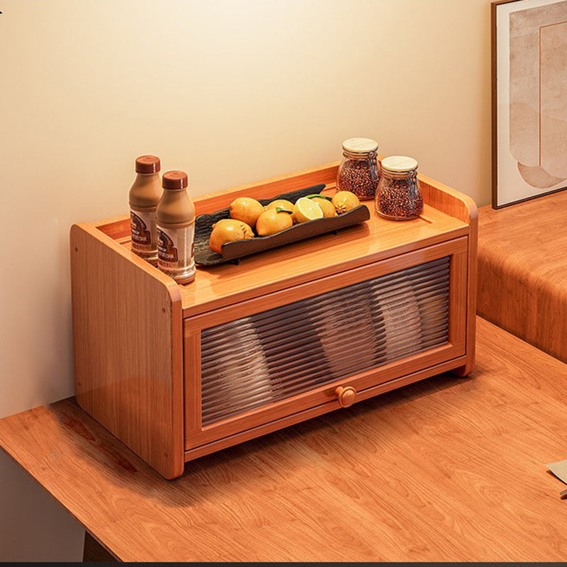 Contemporary Scandinavian Rectangular Nan Bamboo Medium-Density Fiberboard Acrylic Desktop Storage Shelf 2/3-Tier For Bedroom