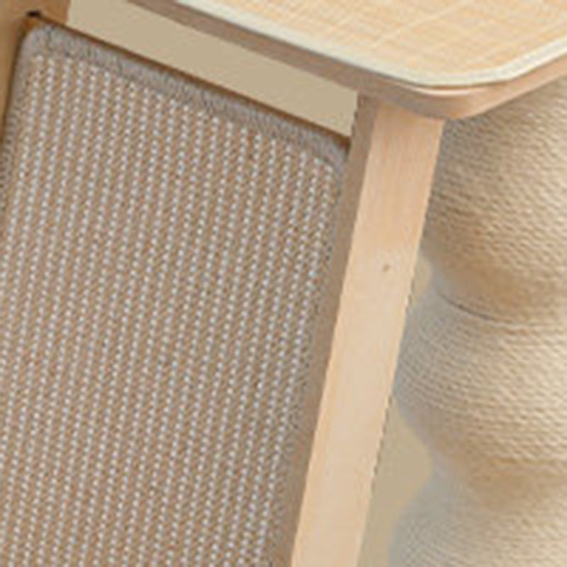 Contemporary Scandinavian Rectangular Medium-Density Fiberboard Hemp Mat Sisal Cat Tree For Living Room