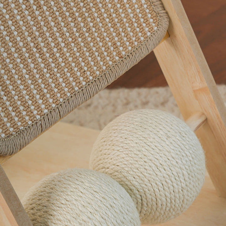Contemporary Scandinavian Rectangular Medium-Density Fiberboard Hemp Mat Sisal Cat Tree For Living Room