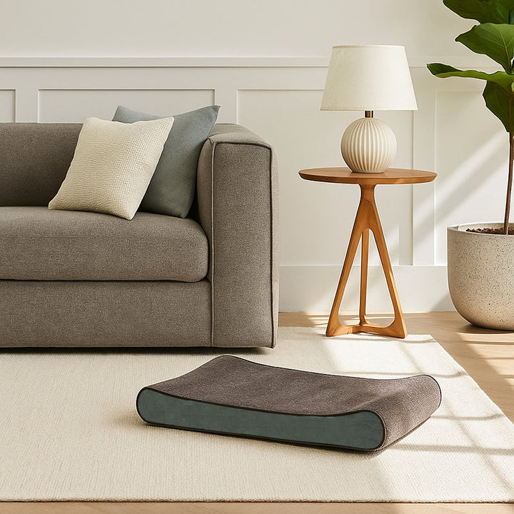 Modern Minimalist Rectangular Pet Bed: Streamlined Wave Design - Compressible Cat Bed For Bedroom