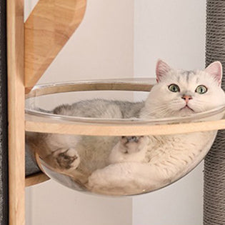 Modern Minimalist MDF Felt Round Cat Tree &amp; Condo 3-Condo 4-Perche 1-Scratching Board For Living Room