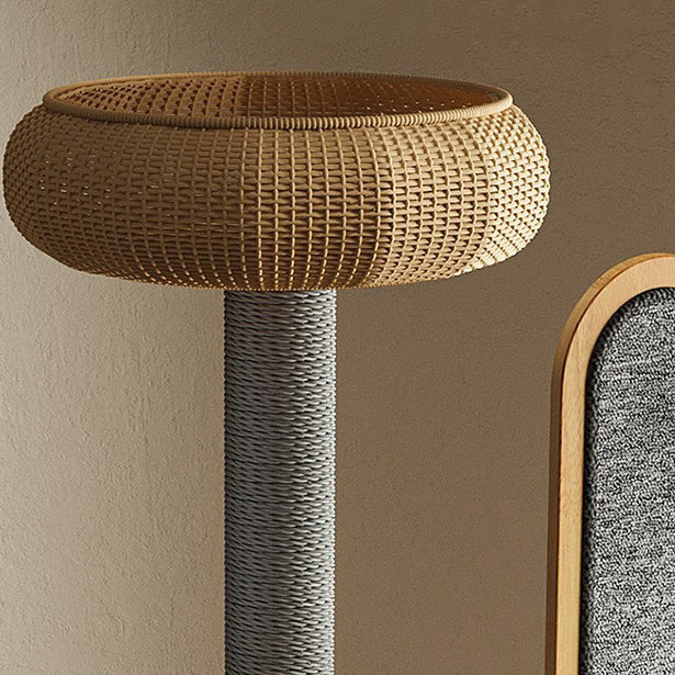 Modern Minimalist MDF Felt Round Cat Tree &amp; Condo 3-Condo 4-Perche 1-Scratching Board For Living Room