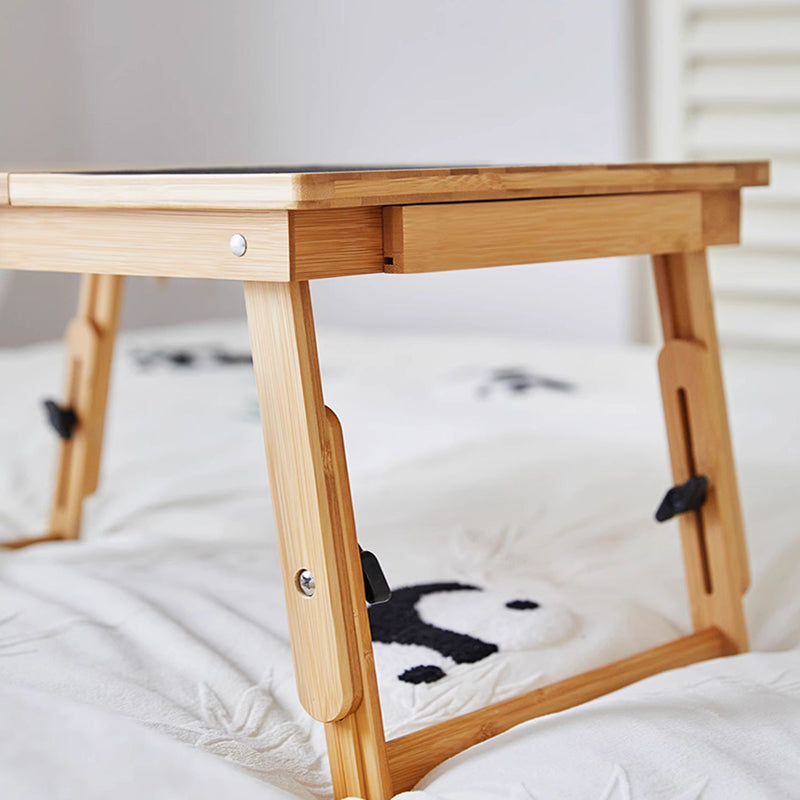 Adjustable Foldable Bamboo Bed Desks - Simplicity Ergonomic Laptop Table For Bedroom &amp; Study