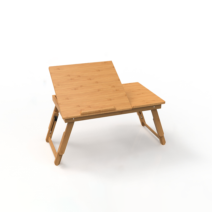 Adjustable Foldable Bamboo Bed Desks - Simplicity Ergonomic Laptop Table For Bedroom &amp; Study