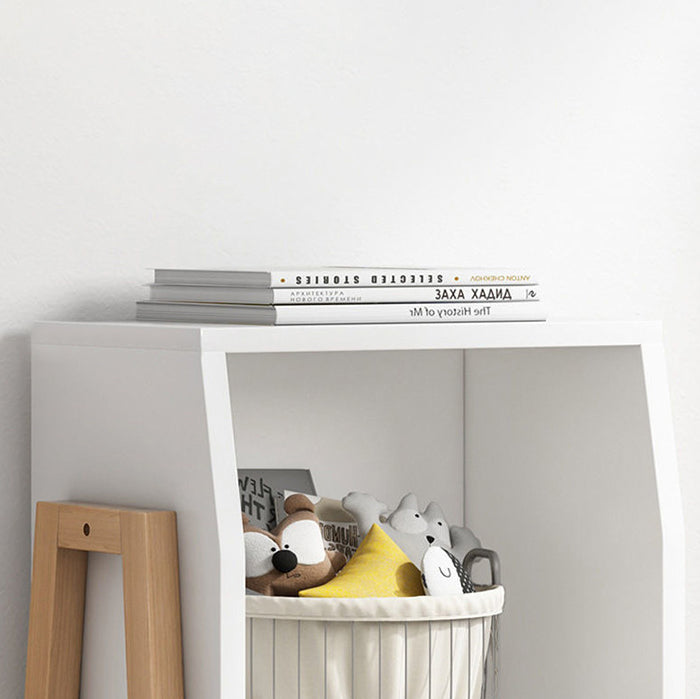 Modern Minimalist Square Pine Solid Wood Medium-Density Fiberboard Bookshelf 1/2-Cabinet For Living Room