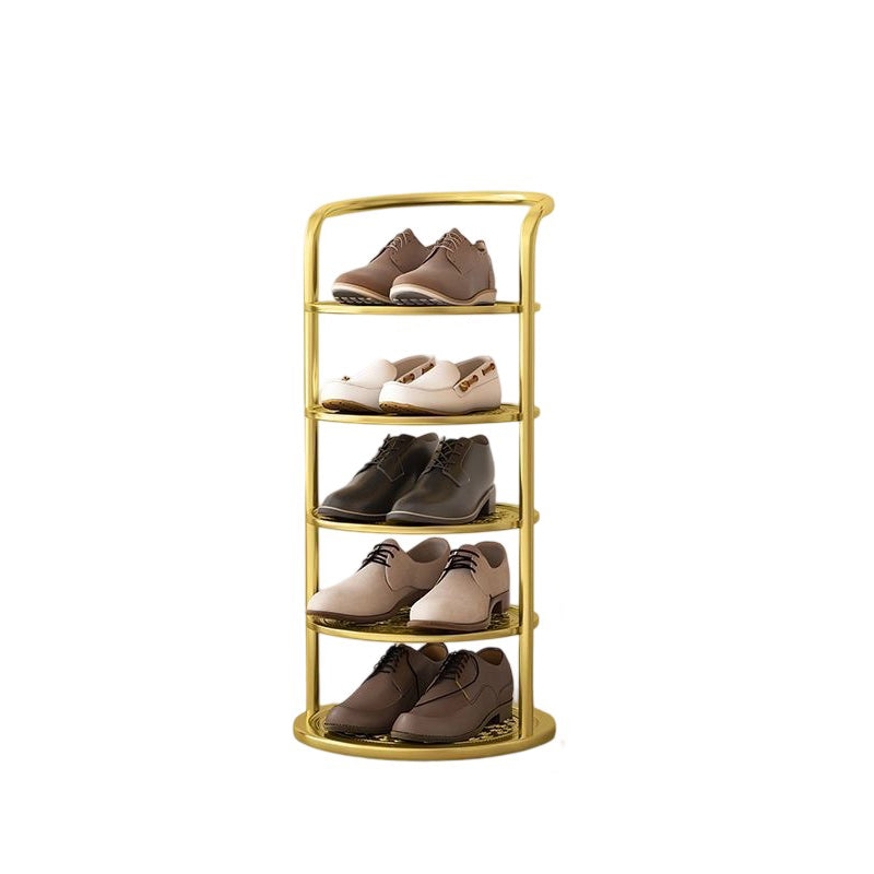 Modern Minimalist Round Iron Carbon Steel Shoe Storage 5/6/7/8-Tier For Entryways