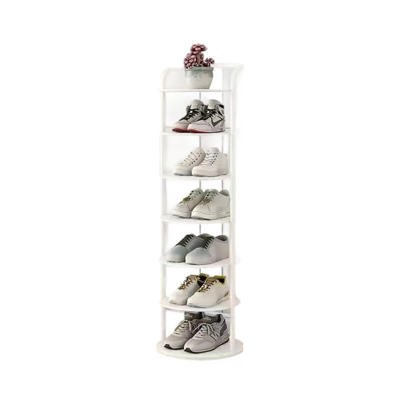Modern Minimalist Round Iron Carbon Steel Shoe Storage 5/6/7/8-Tier For Entryways