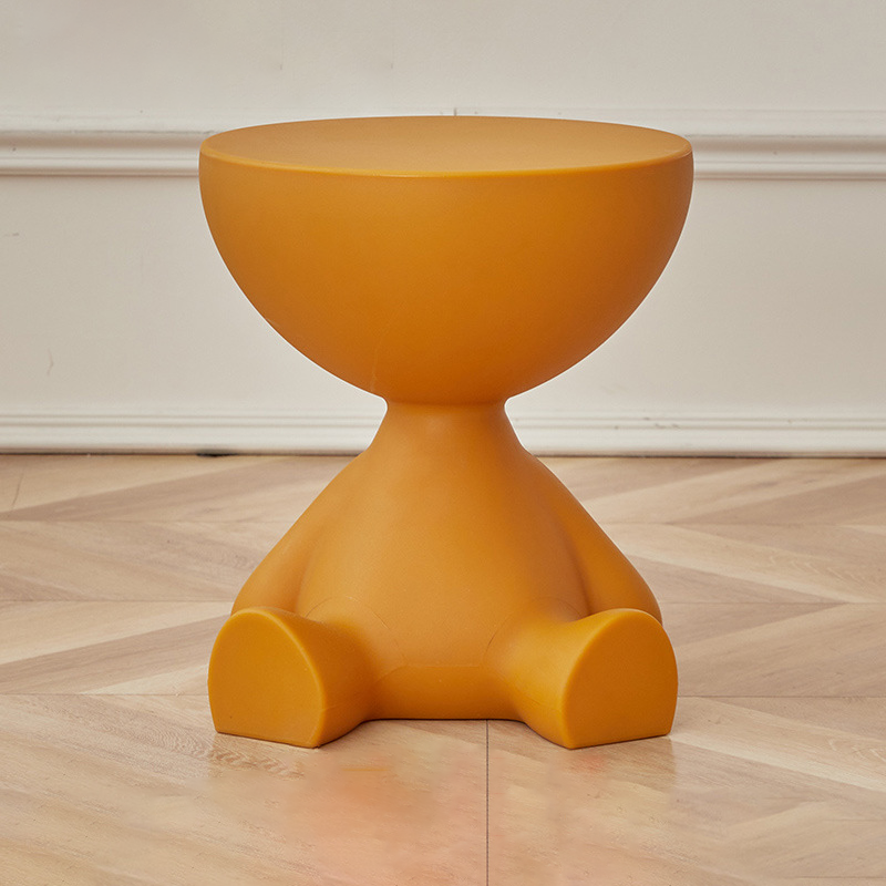 Contemporary Creative Bear Round Plastic Side Table For Living Room