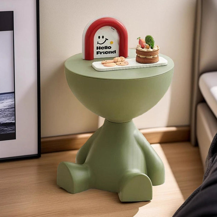 Contemporary Creative Bear Round Plastic Side Table For Living Room