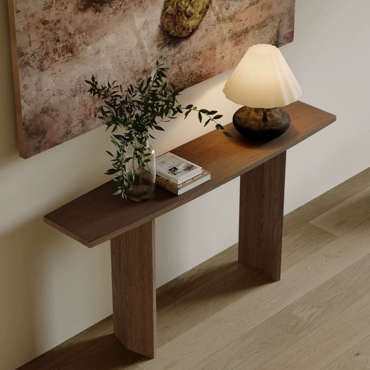 Modern Minimalist Rectangular Pine Wood Ash Wood Console Table 1-Tier For Entryway