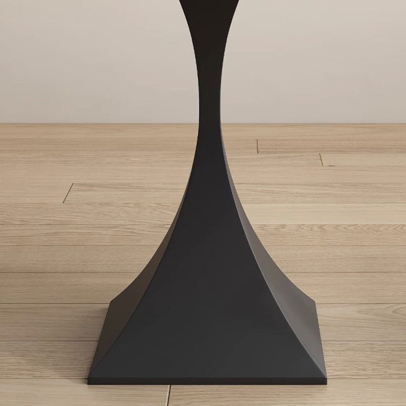 Modern Minimalist Round Ceramic Stone Slab Carbon Steel Dining Table for 2-8 Seats
