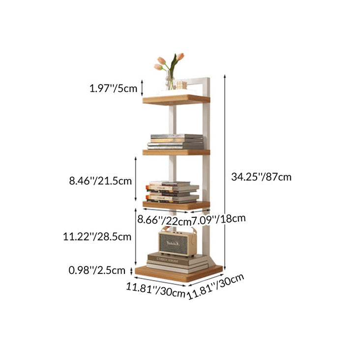 Modern Minimalist Square Rectangular Particle Board Steel Pipe Bookshelf 4/6/8/10-Tier For Living Room