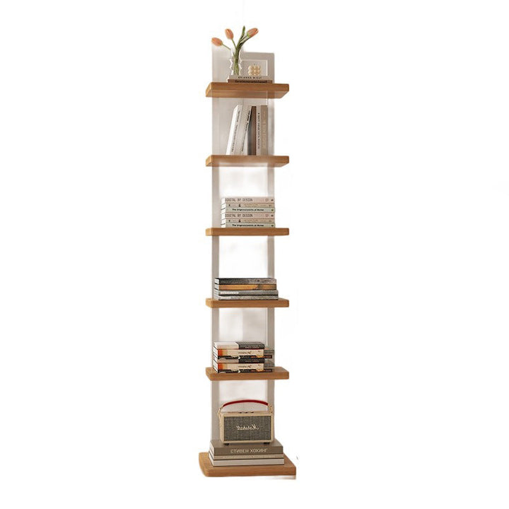 Modern Minimalist Square Rectangular Particle Board Steel Pipe Bookshelf 4/6/8/10-Tier For Living Room