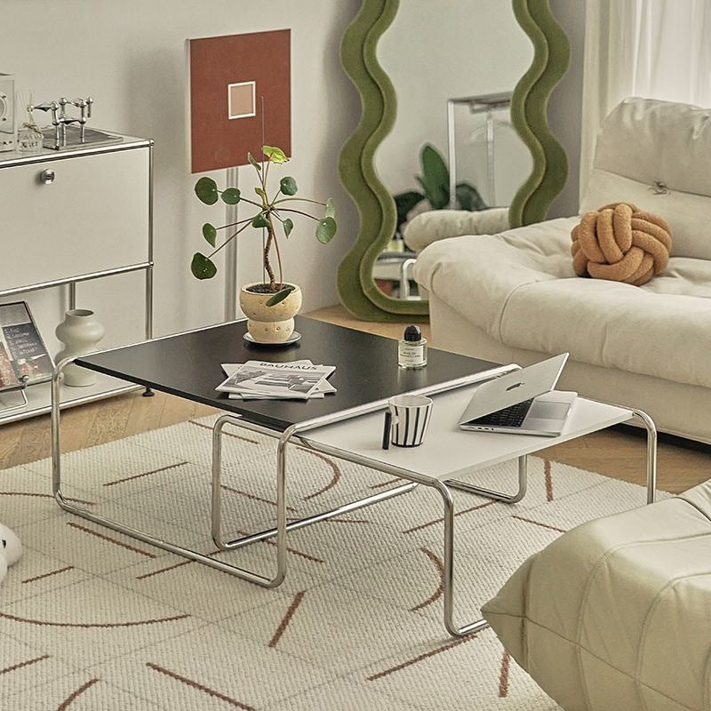 Modern Minimalist Square MDF Iron Coffee Table For Living Room