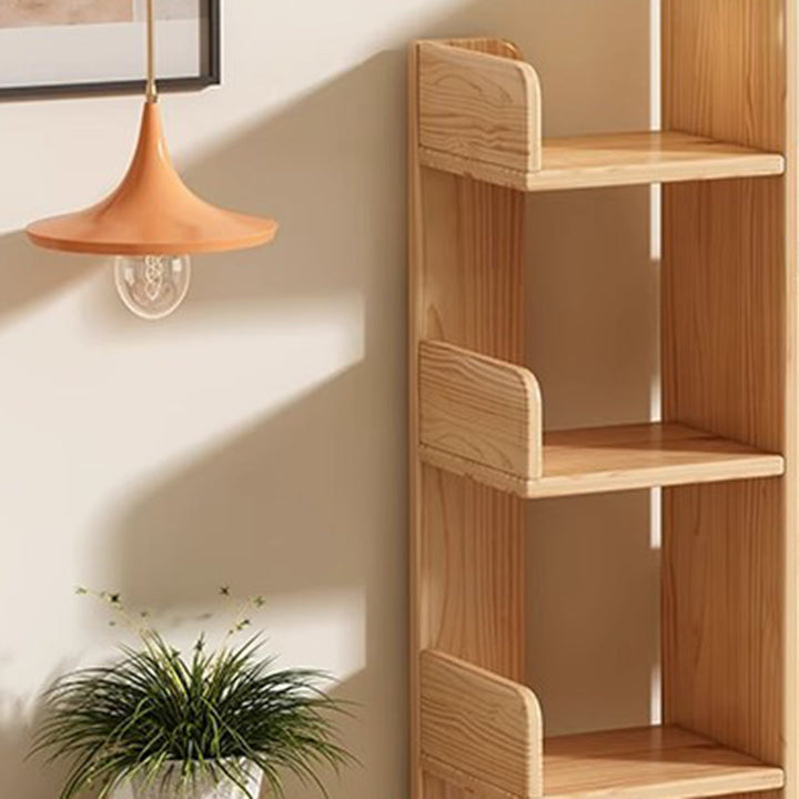 Modern Minimalist Rectangular Solid Wood Eco Board Bookshelf 9-Tier For Living Room
